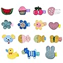 RIMOBUL 15 Pieces Girl Hair Clips Cute Barrettes Crocheted Hair Accessories Flower Fruit Animal Pattern Hair Clip Ice Cream Hair Clip for Girl,Heart