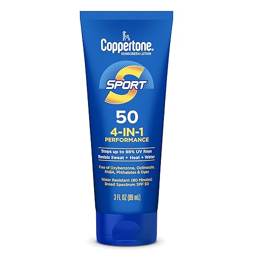 Coppertone SPORT Sunscreen Lotion Broad Spectrum SPF 50 (3 Fluid Ounce) (Packaging may vary)