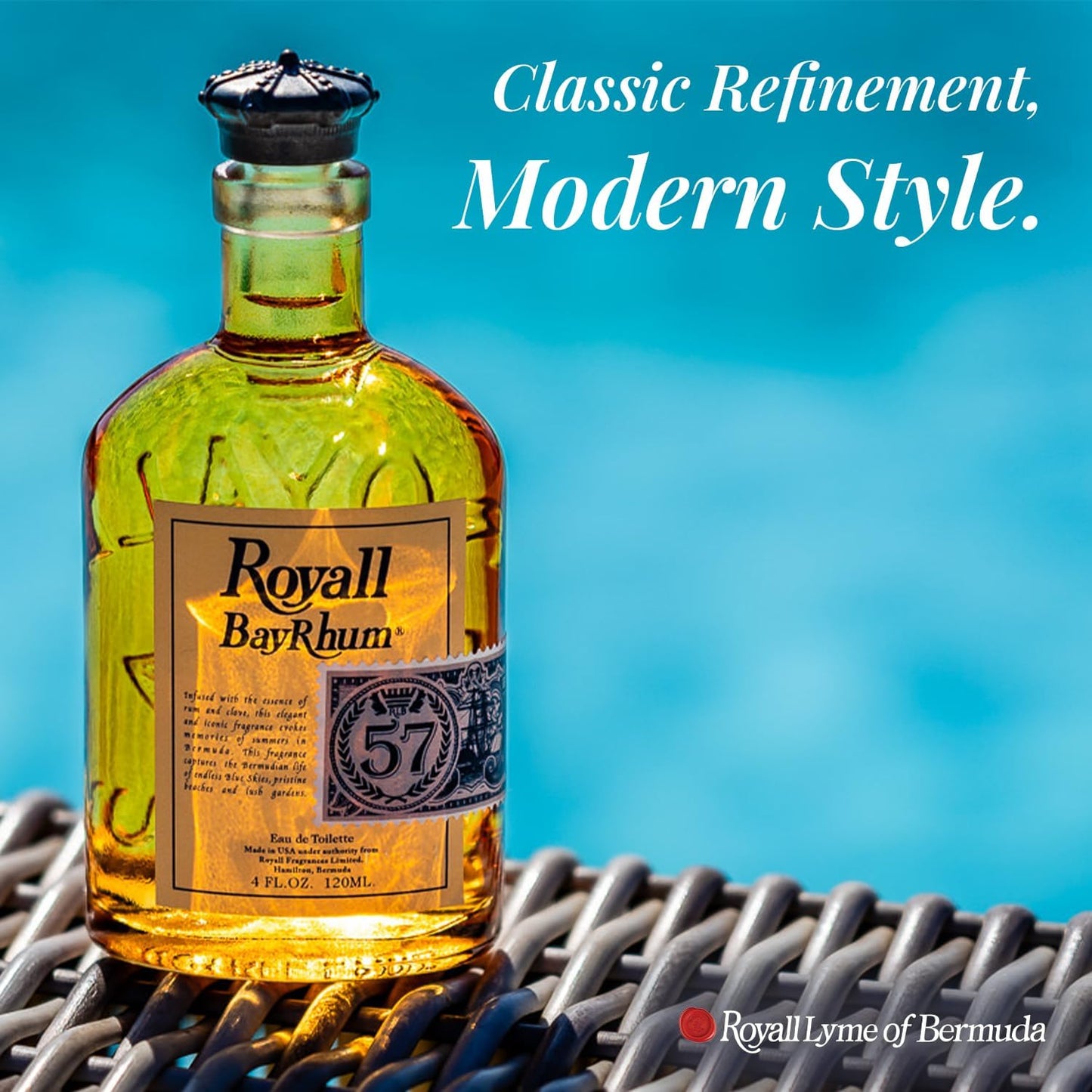 ROYALL BAYRHUM '57, Men's Heritage Eau de Toilette, Classic Bay Rum Fragrance - 4 Fl oz Spray