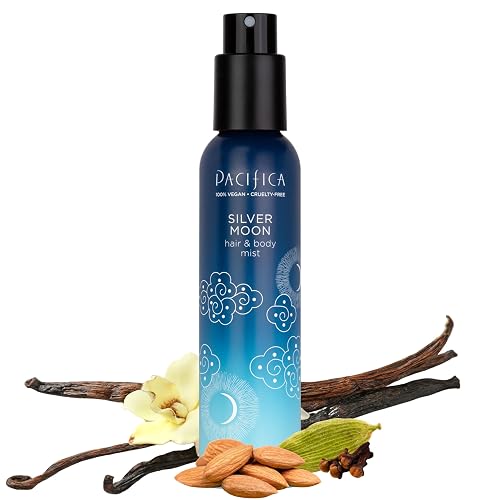 Pacifica Silver Moon Hair Mist Perfume & Full Body Spray for Women - Body Mist Fragrance w/BTonka, Santal, Cardamom, Vanilla Bean, Musk & Amber -