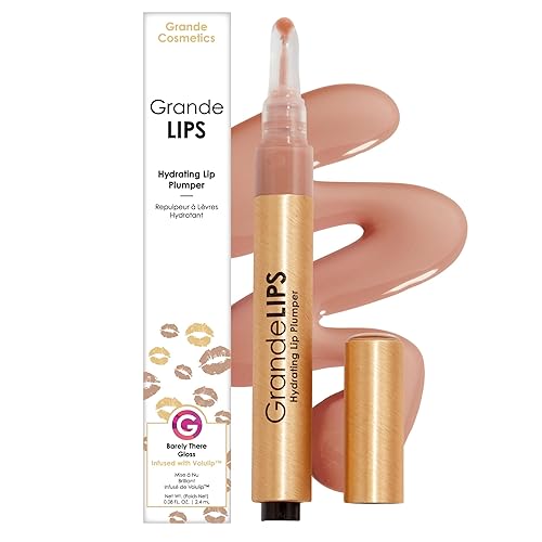 Grande Cosmetics GrandeLIPS Hydrating Lip Plumper - for Fuller-Looking, Hydrated Lips - Barely There (0.084 oz)