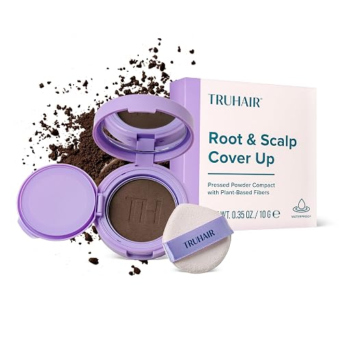 TRUHAIR Root & Scalp Cover Up Pressed Powder Compact, Waterproof, Weightless Hair Coverage & Bald Spot Concealing, Root Touch Up Hair Color for Gray