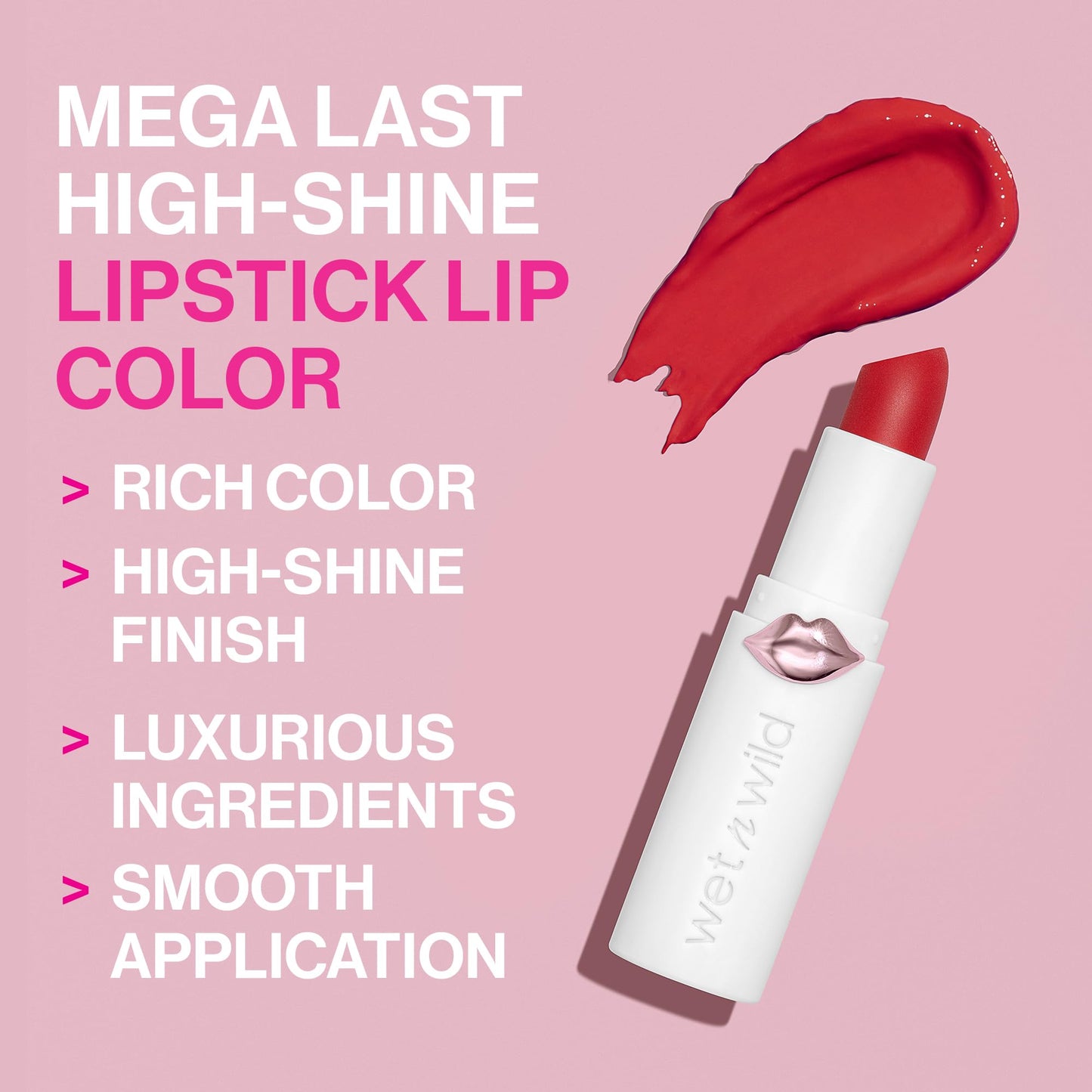 wet n wild Mega Last High-Shine Lipstick Lip Color, Infused with Seed Oils For a Nourishing High-Shine, Buildable & Blendable Creamy Color