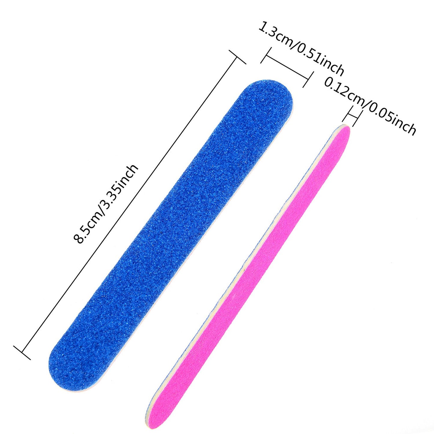 Sumind 100 Pcs Nail File Professional Emery Boards Disposable Grit Nail File 3.35 x 0.51 x 0.05 Inch Double Sided Manicure Tools Kits Pedicure