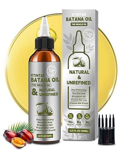 Ktintar 100% Natural Raw Batana Oil for Hair Growth, Dr Sebi Hair Growth Oil From Honduras, Thicker & Stronger Hair, Prevents Hair Loss, Eliminates