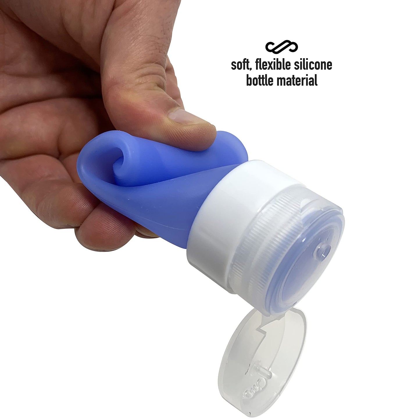 Cruise On Silicone Travel Bottle Set, TSA Approved, Leak-Proof Squeeze Bottles for Shampoo, Lotion & Liquids (2 oz & 1.4 oz), Refillable Containers