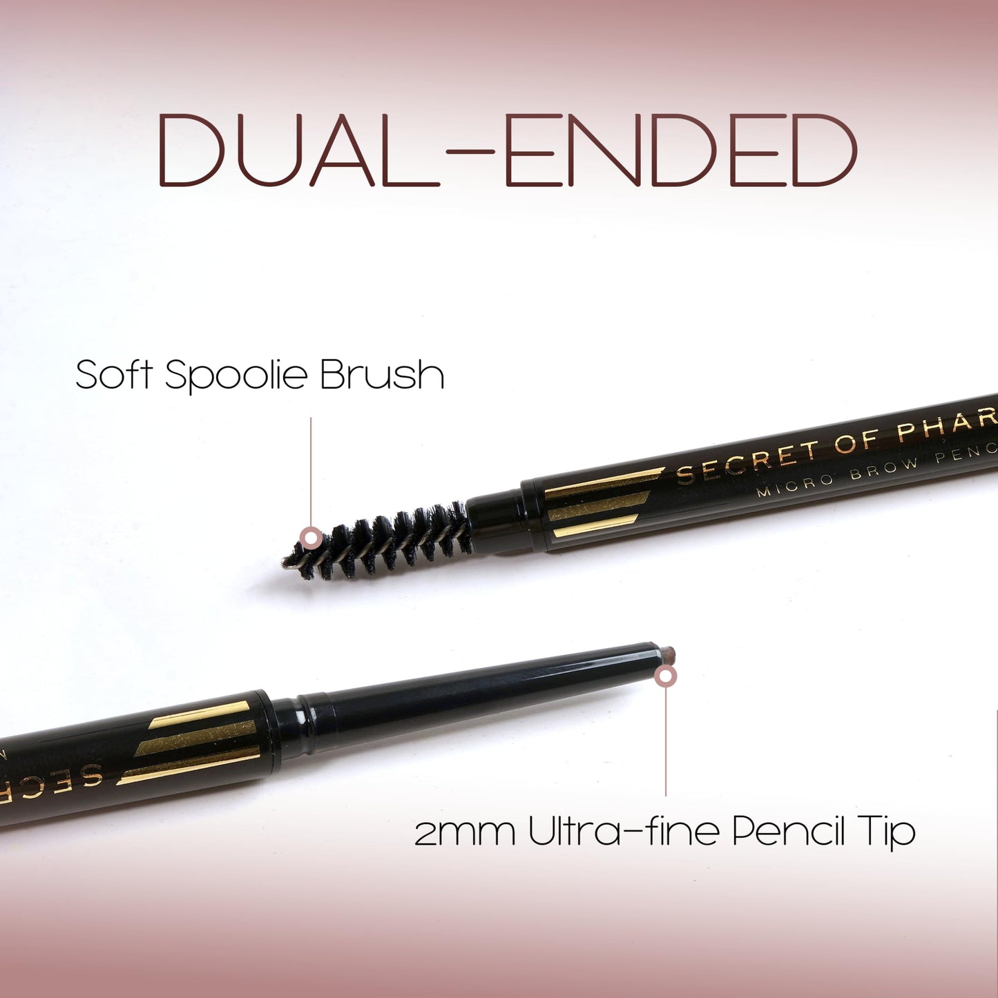 EBIN NEW YORK Micro Brow Pencil Natural Brown - Fine Tip Brow Pencil with Smooth Application & Built-In Blending Brush