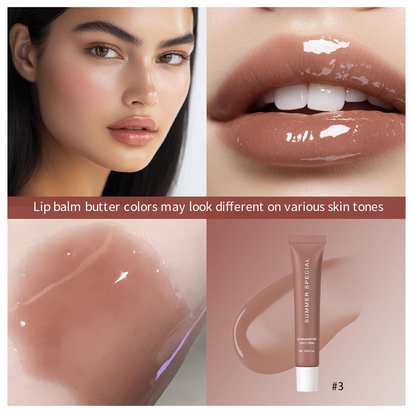 Summer Special Lip Butter Nourishing Hydration Lip Gloss with Shea Butter & Olive Oil Soothes Dry Lips and Lip Care Lip Balm with Natural Tint & Gloss Beauty and Personal Care Eudivine