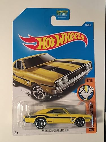 Hot Wheels 2017 Muscle Mania '69 Dodge Charger 500 95/365, Yellow