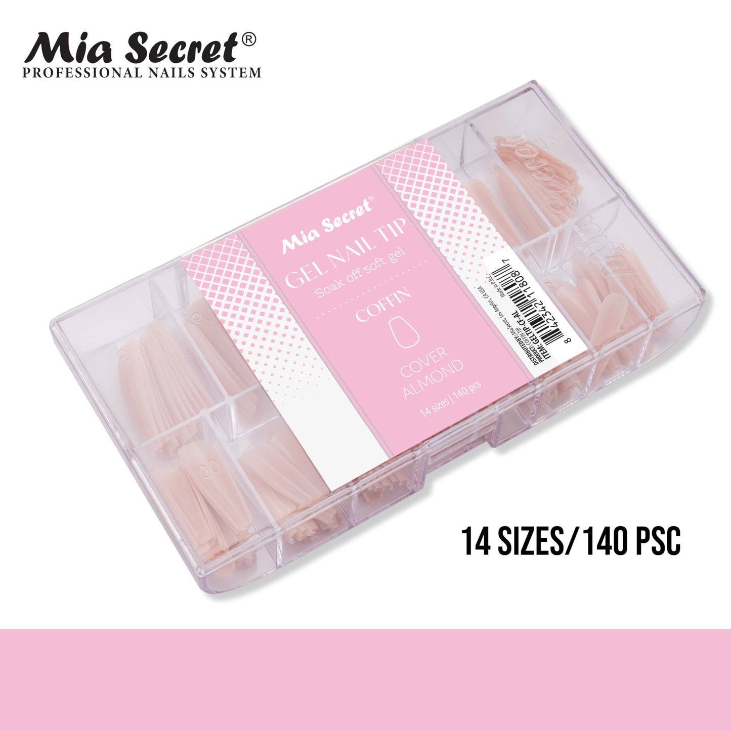 Mia Secret Soak off Soft Gel Nail Tip MADE IN USA for Salon and DIY (Cover Almond, Coffin) Beauty & Personal Care Mia Secret