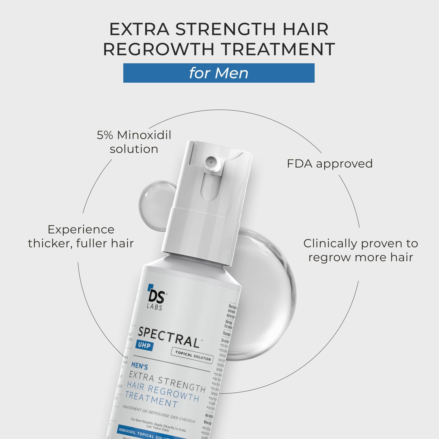 DS Labs Spectral.UHP 5% Minoxidil - Hair Density Serum, Extra Strength Topical Formula for Thicker-Looking Hair, Targets Thinning at the Crown Area Beauty & Personal Care DS Laboratories