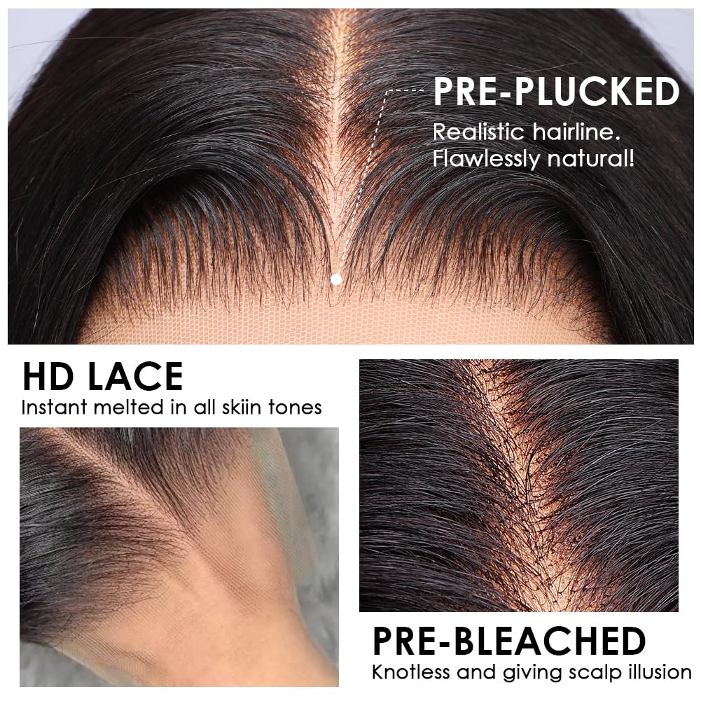 Pizazz 13x4 HD Lace Front Wigs Human Hair Pre Plucked with Baby Hair 180 Density Brazilian Body Wave Lace Frontal Human Hair Wigs Natural Color (18 Beauty and Personal Care Pizazz