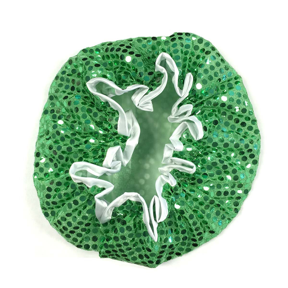 Wrapables Trendy Satin Shower Cap, Green Glitter