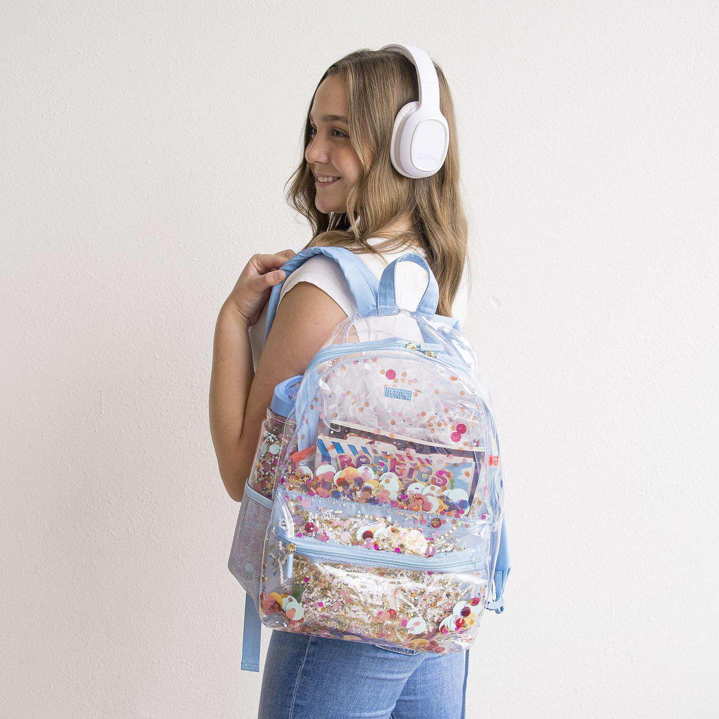 Packed Party Celebrate Every Day Clear Backpack; Women's Small Fashion Shoulder Book Bag; Great for Ladies at School, Work, Travel, and the Beach…