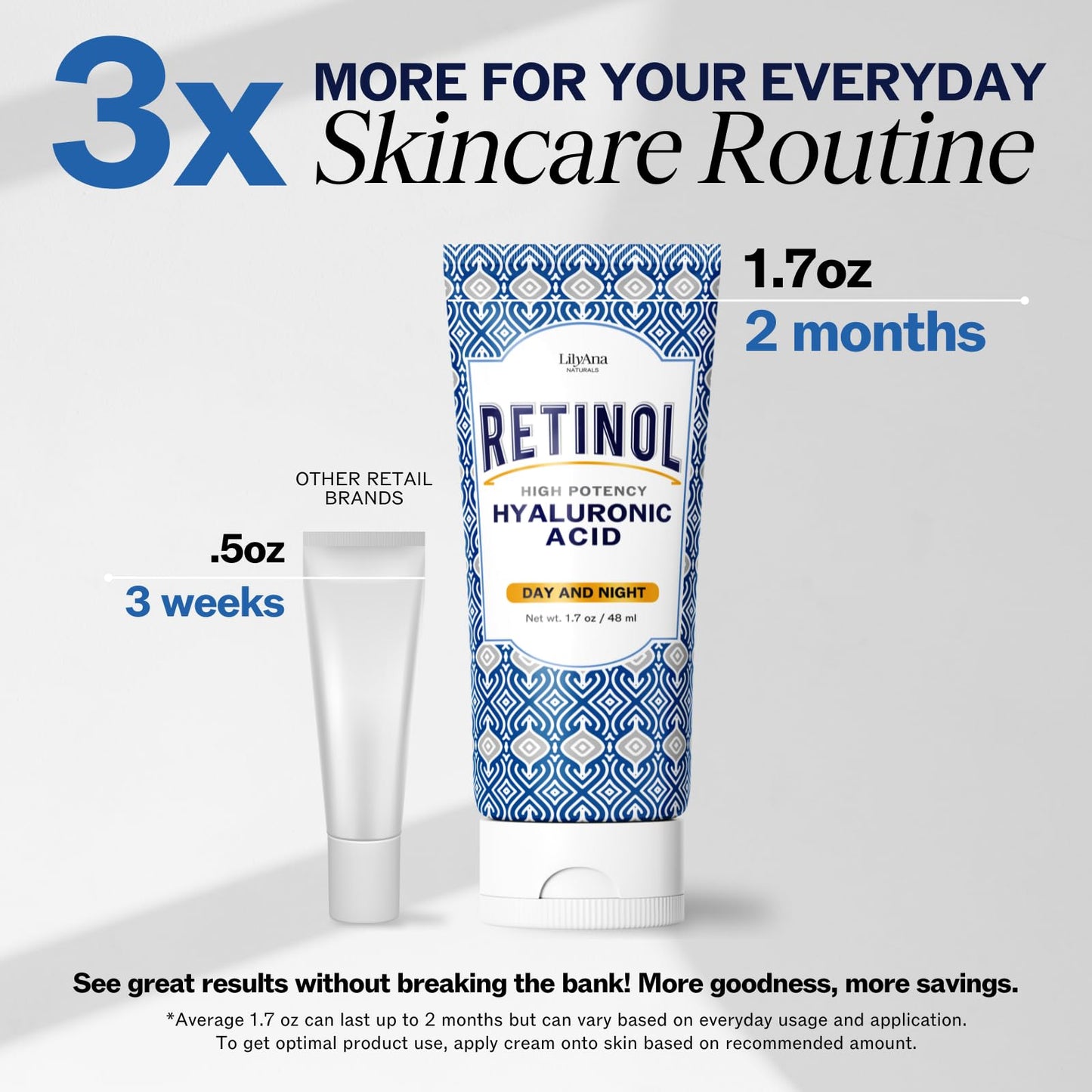 LilyAna Naturals Anti Aging Retinol Face Cream for Women - Wrinkle & Neck Cream for Firming, Retinol Moisturizer for Face with Hyaluronic Acid Beauty and Personal Care LilyAna Naturals