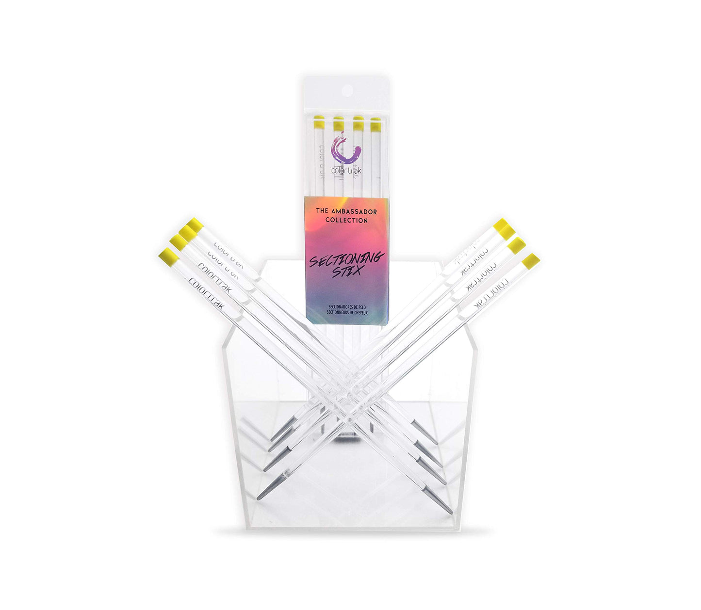 Colortrak Hair Sectioning Stix, 4 Sticks, White, Creates Even and Symmetrical Hair Lines During Coloring Process, Stick Form, Ambassador Collection