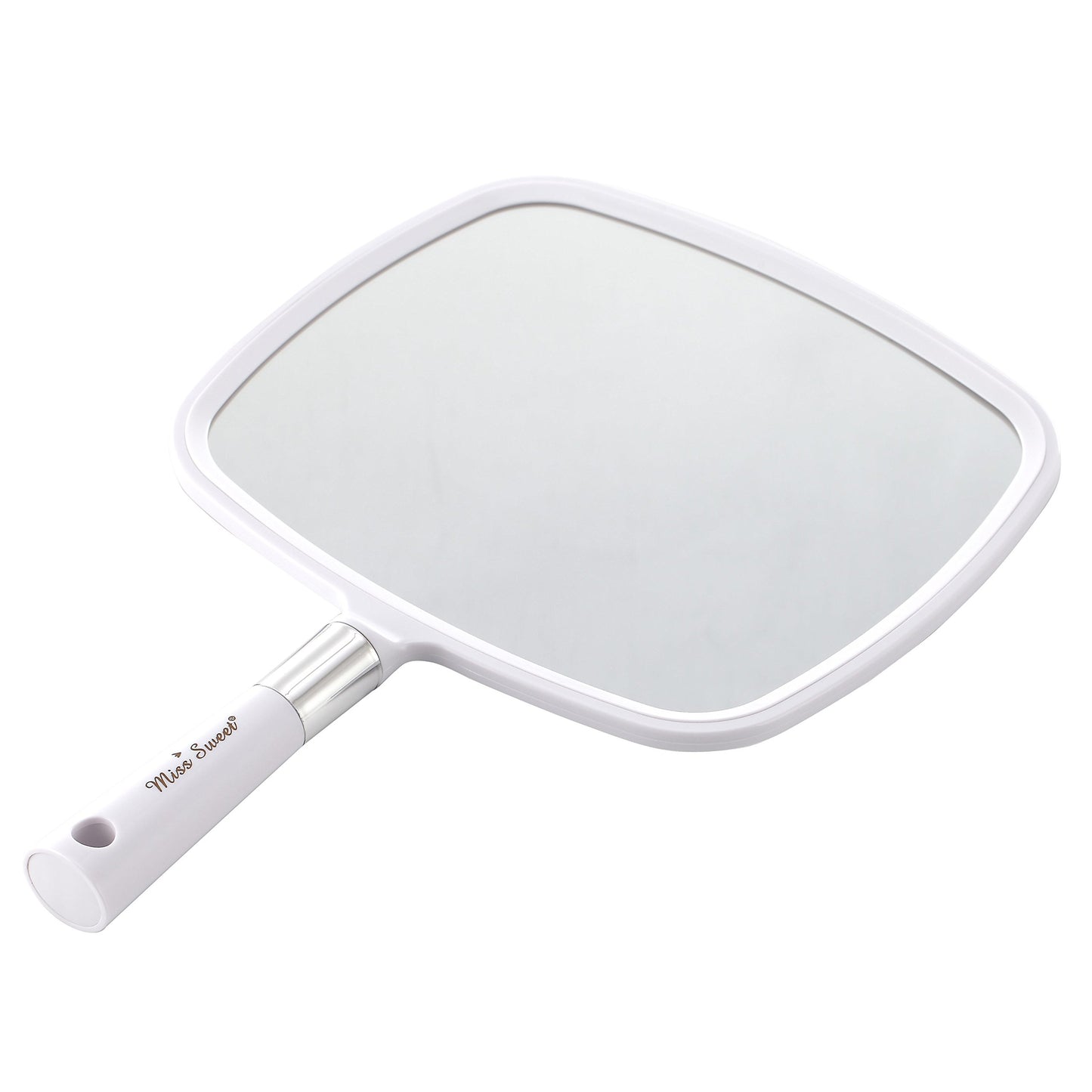 Miss Sweet Handheld Mirror Makeup Mirror 9inch*8inch (White)