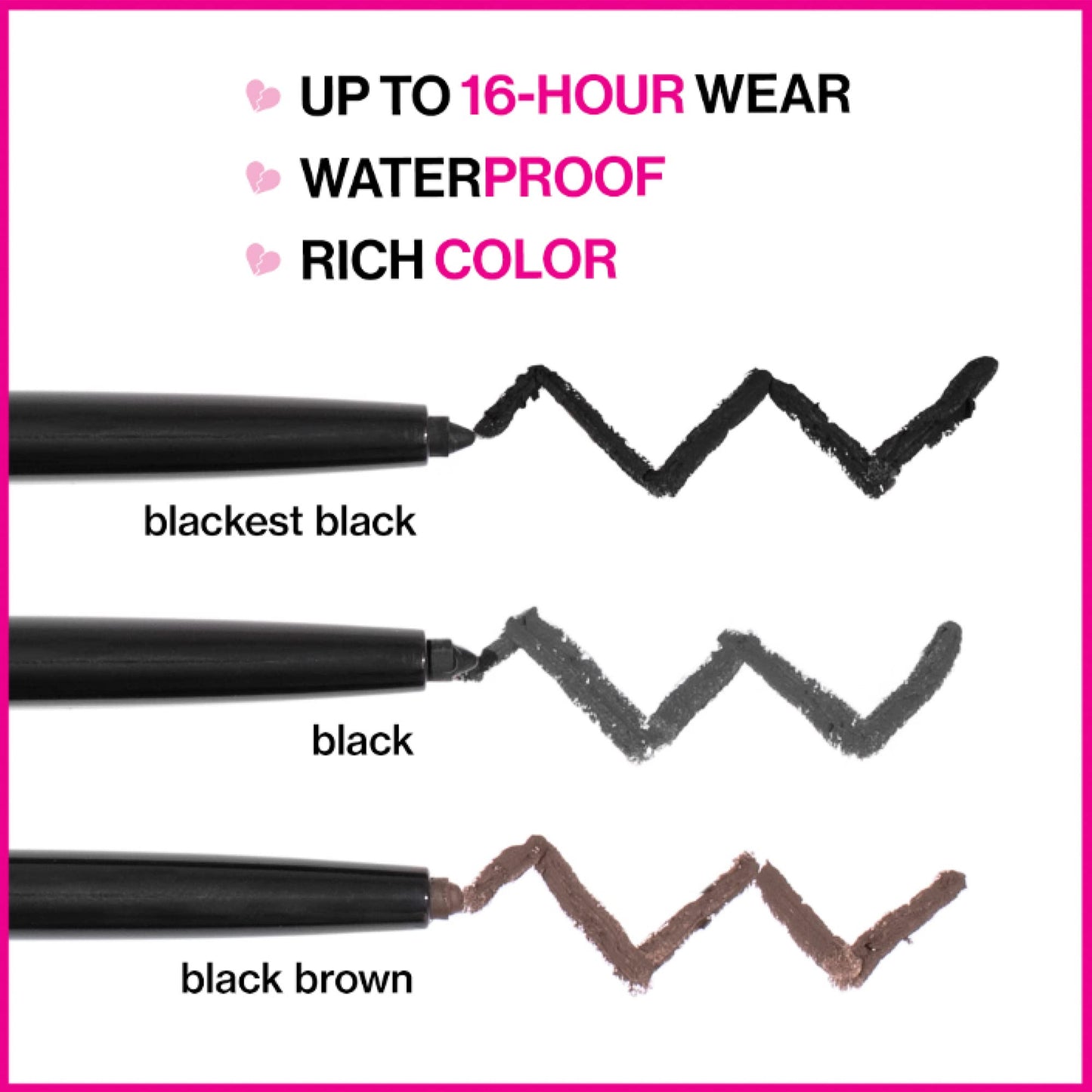 wet n wild Mega Last Breakup Proof Waterproof Retractable Gel Eyeliner - Ultra Pigmented 16-Hour Long Wear, Smudge Proof Satin Finish Formula