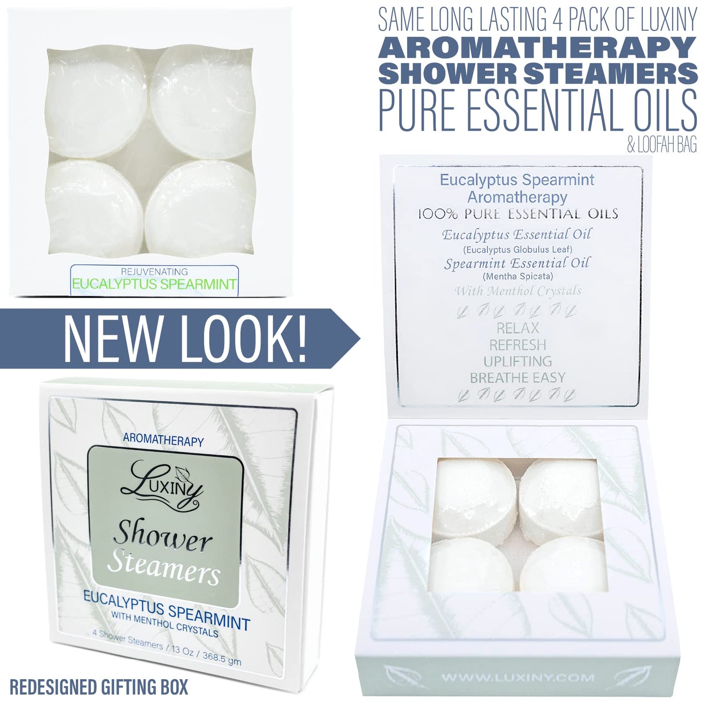 Eucalyptus Shower Steamer Aromatherapy in Your Shower, American Made by Luxiny, Shower Bomb Tablets Melt to Release a Vapor for Natural Stress Relief…