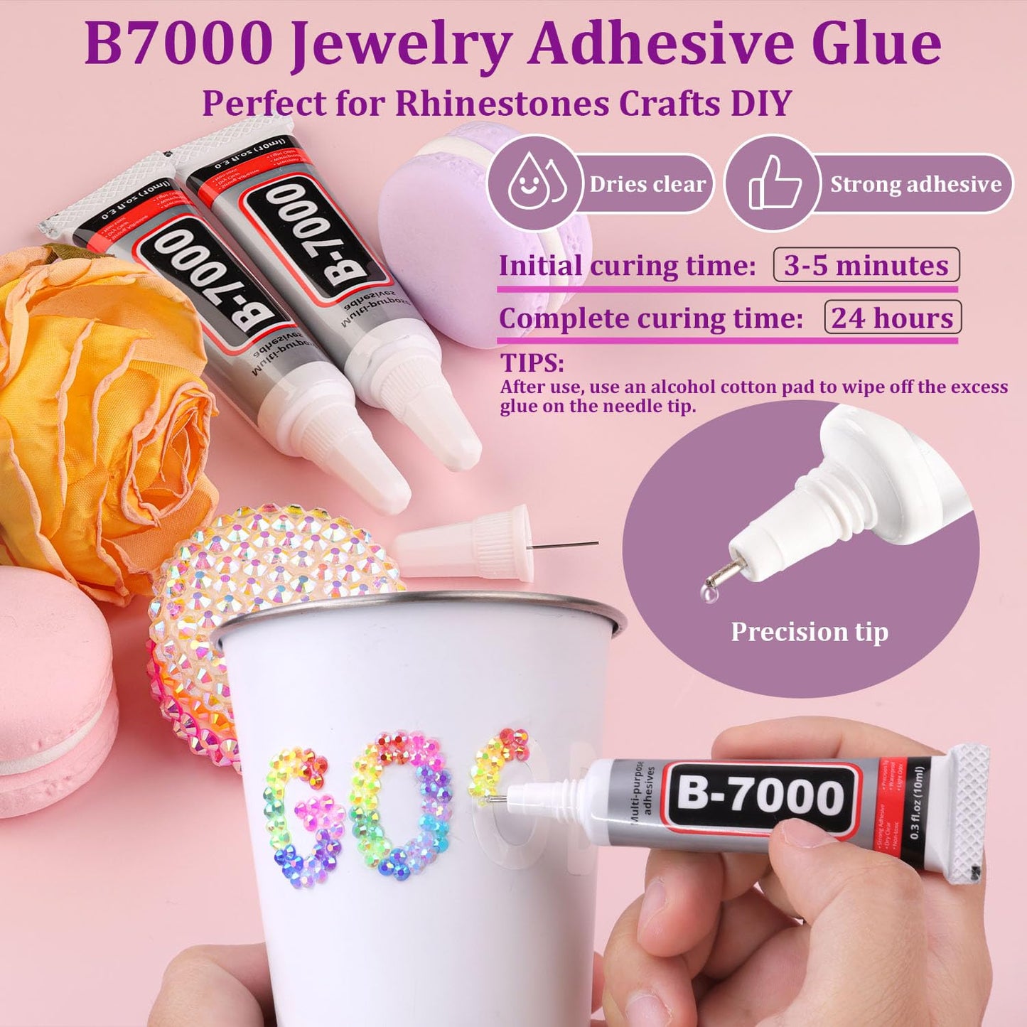 5200Pcs Resin Jelly Rhinestones for Crafting, Mixed-Color 5mm Flatback Gems, Bedazzling Crystal with 3Pcs 10ml B7000 Jewelry Glue for DIY Crafts Beauty and Personal Care TINKRSTUFF