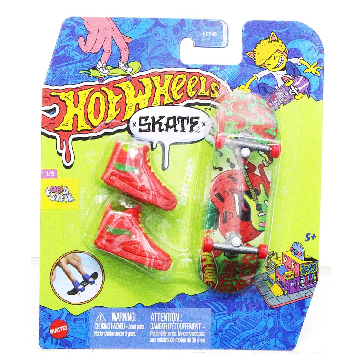 Hot Wheels Skate Food Style 1/5 Berry Cool Skate FingerBoard Kids Toys - HVJ80 | Ages 5+
