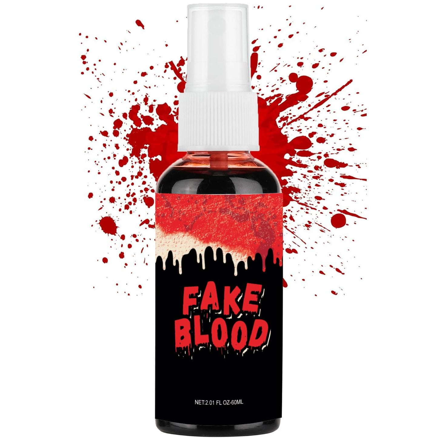 1PC Fake Blood Spray for Halloween, Special Effects Makeup, True Color, Realistic Washable SFX, Zombie Vampire Cosplay Party Clothes, 60ml