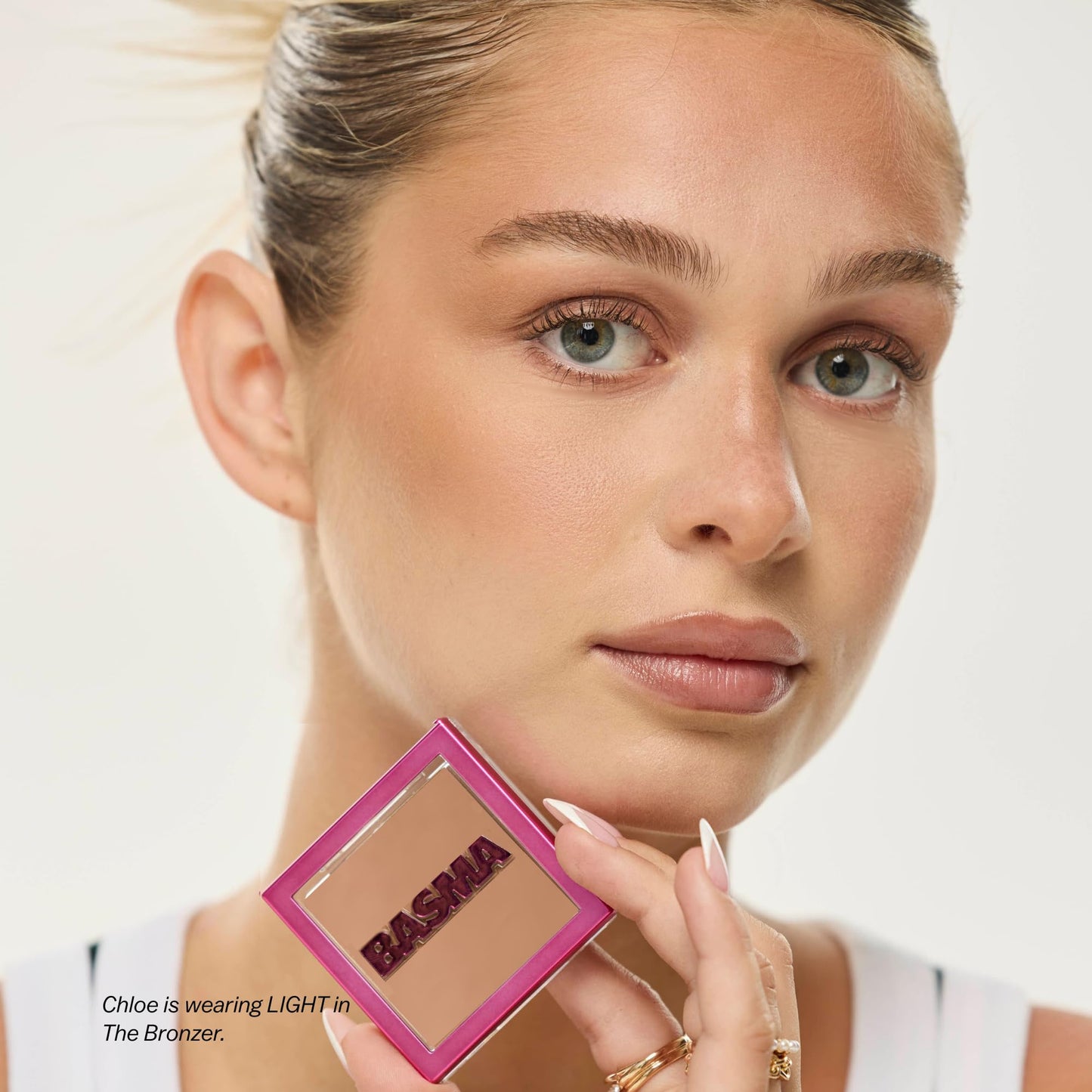 BASMA Beauty Buttery-Soft Powder Bronzer for Face, Talc-Free, Soft Matte, Buildable Coverage, Natural Warmth, Vegan & Cruelty-Free, Blends Easily, (A