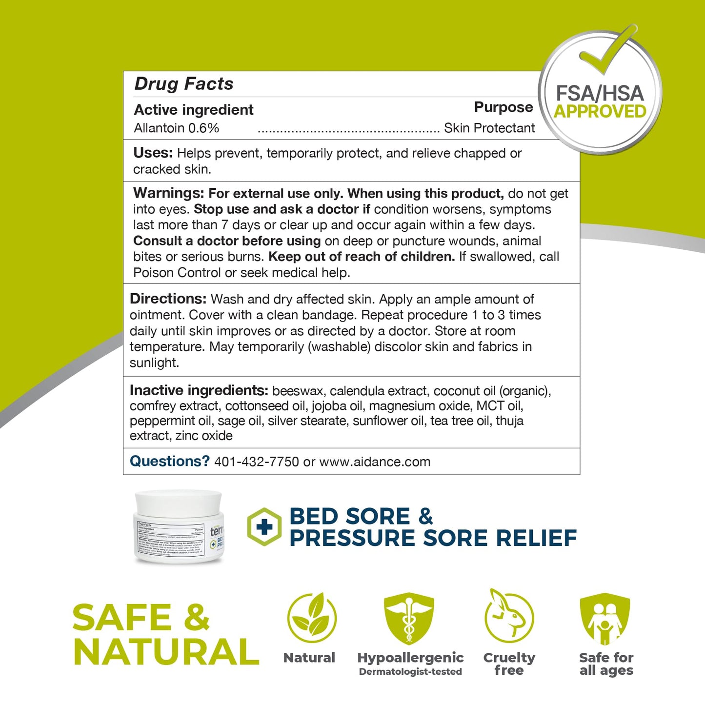 terrasil Bed Sores Treatment Cream & Pressure Sores Cream - Natural Ingredients for Fast Healing of Bedsores, Ulcers & Wounds, Soothing Relief Beauty and Personal Care terrasil