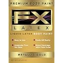 Liquid Latex - Face and Body Paint, Ammonia Free, Easy On and Off, Cosplay Makeup, Create Professional Monster, Zombie Arts 16 Oz (Metallic Gold)
