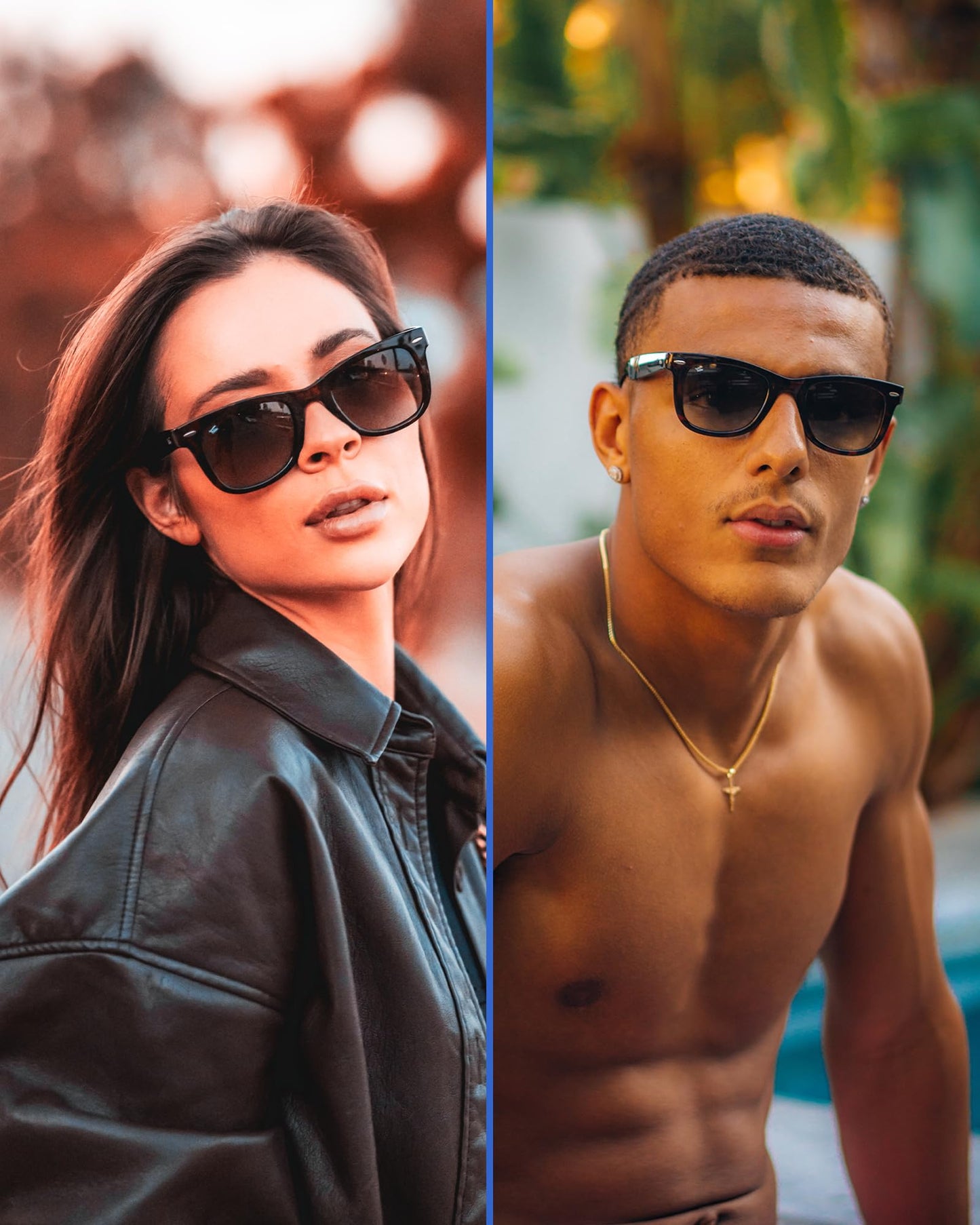 Foldies Classic Folding Sunglasses Polarized, UV400, UVA, UVB Protection for Men Women, Folding Sunglasses Leather Case