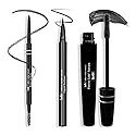bdb Universal Eyebrow Kit - Eyebrow Pencil, Liquid Eyeliner & Mascara, Long-Lasting, Waterproof, Raven Black