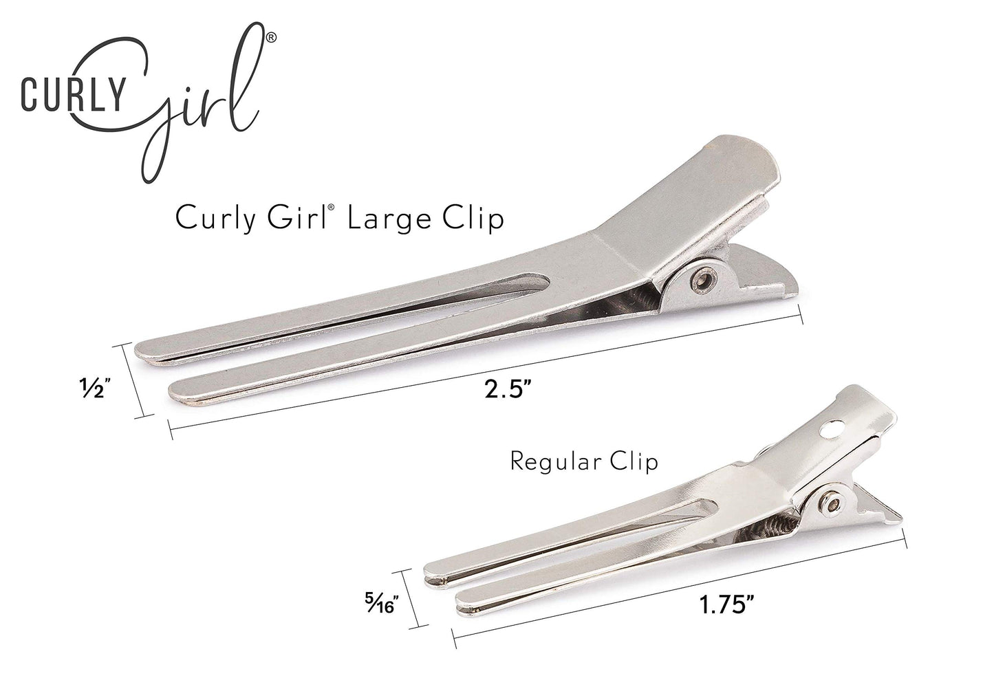 Curly Girl LARGE Root Alligator Clips, Rust Resistant, Salon or Home Use, For Curly Hair