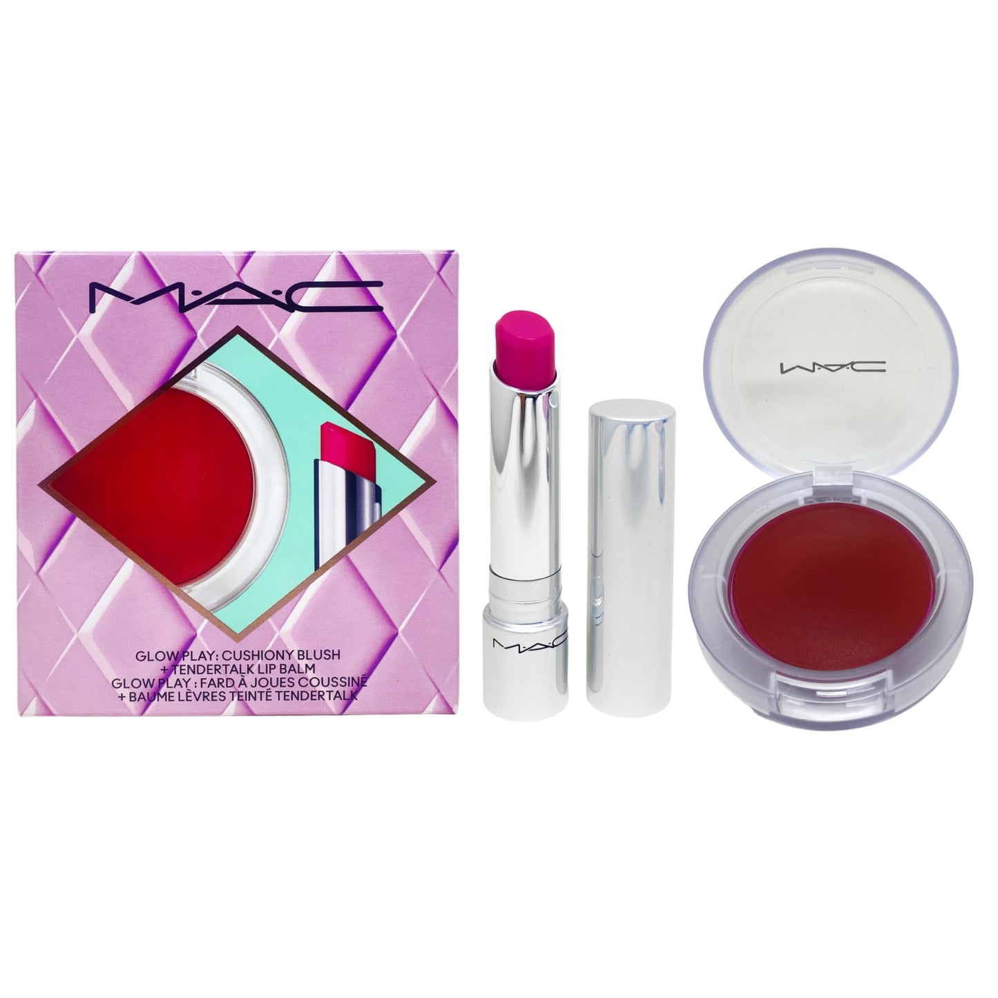MAC M·A·C Cosmetics No Work All Glow Play Kit: Purple - Cushiony Blush + Tendertalk Lip Balm