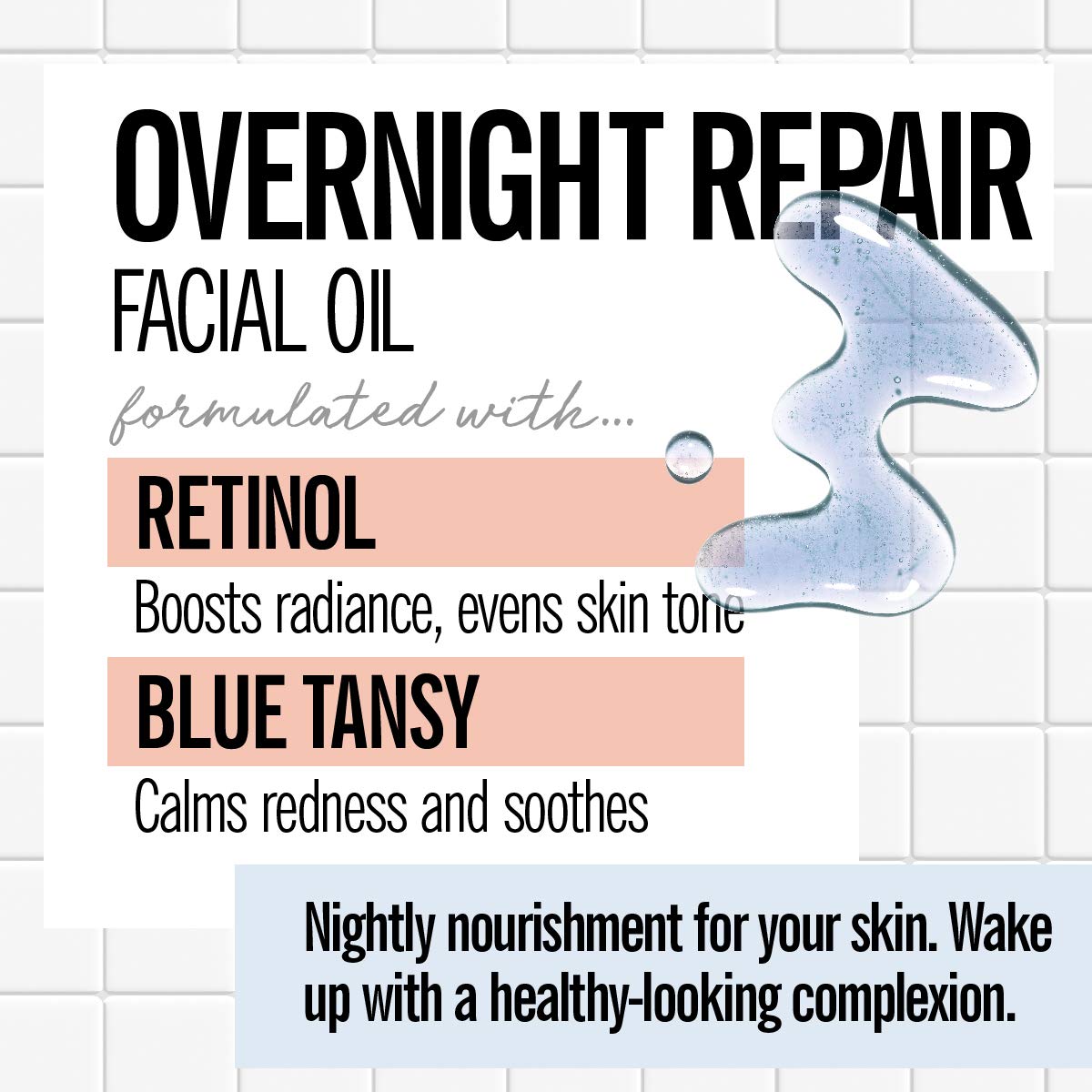VALJEAN LABS Overnight Repair Facial Oil | Retinol and Blue Tansy | Helps to Even Skintone, Calm and Soothe Redness | Cruelty Free, Vegan, Made in USA
