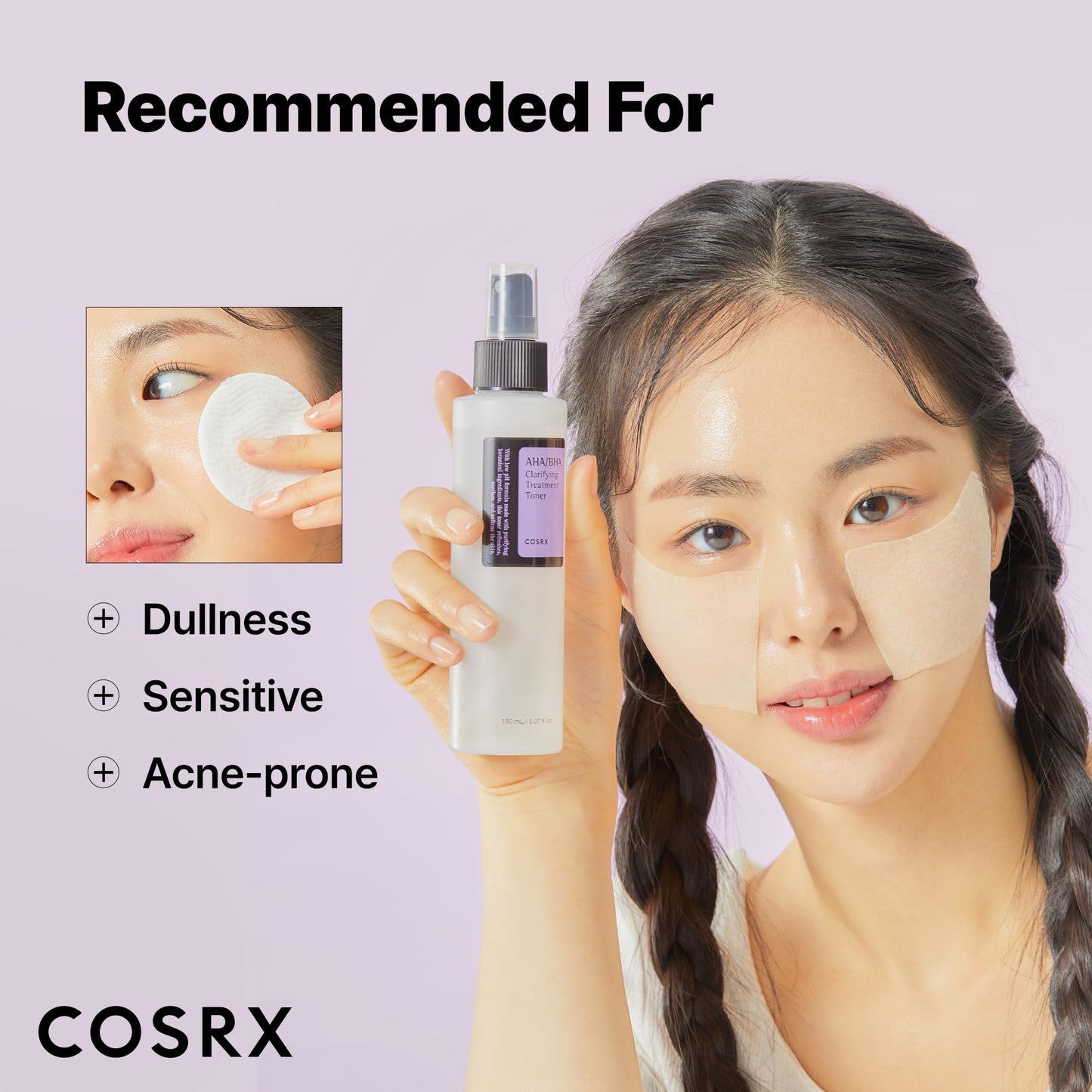 COSRX AHA/BHA Treatment Toner 5.07 fl.oz/ 150ml, Facial Exfoliating Spray for Whiteheads, Pores, & Uneven Skin, Korean Toner, Korean Skin Care