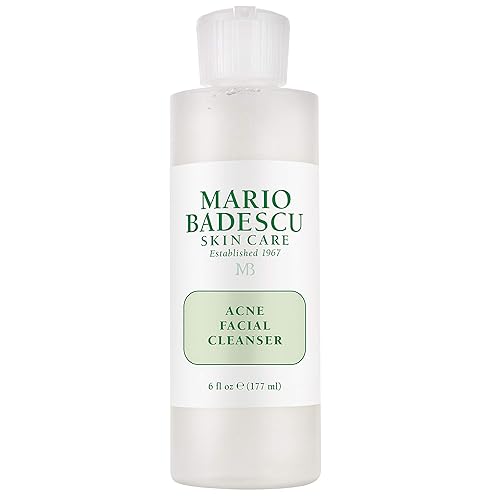 Mario Badescu Acne Facial Cleanser for Combination & Oily Skin, Oil-Free Face Wash with Salicylic Acid & Aloe Vera, Deep Pore Clean, 6 Fl Oz (Pack