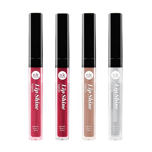 NICKA K NEW YORK Lip Shine, Cosmetics, vibrant colors, bright colors, shining lips, lip shine, long lasting, Multi Pack Colors (AMZ278)
