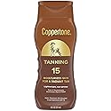 Coppertone Tanning Sunscreen Lotion, SPF 15, Lightweight and Non Greasy Sunscreen, Water Resistant, Oxybenzone Free, Sun Tan Lotion Moisturizes Skin