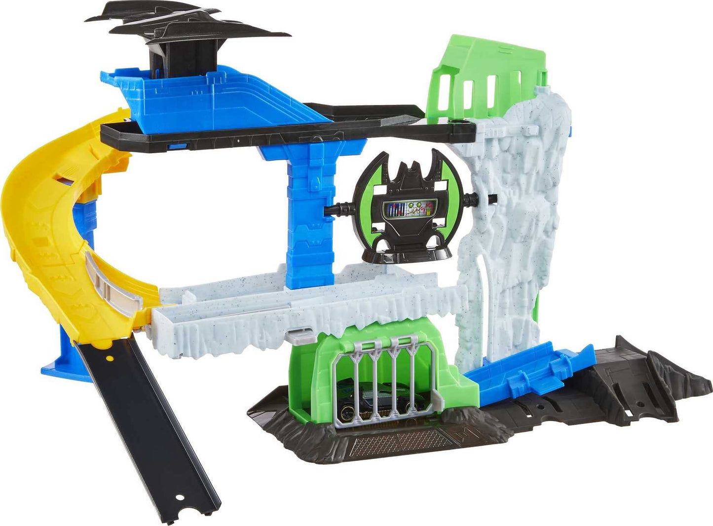Hot Wheels Toy Car & Track Set, DC Batcave Playset with 1:64 Scale Batman Character Car, Includes Storage