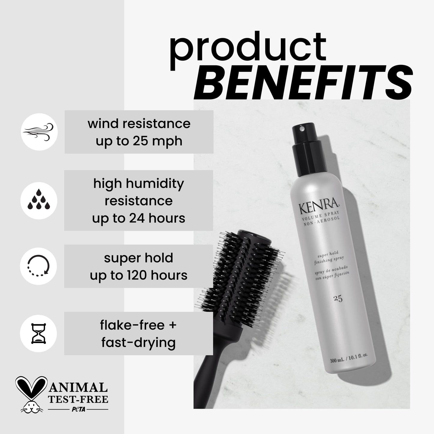 Kenra Professional Volume Spray Non Aerosol 25 | Super Hold Finishing Spray | High Humidity Resistance | Flake-Free and Fast-Drying | All Hair Types |