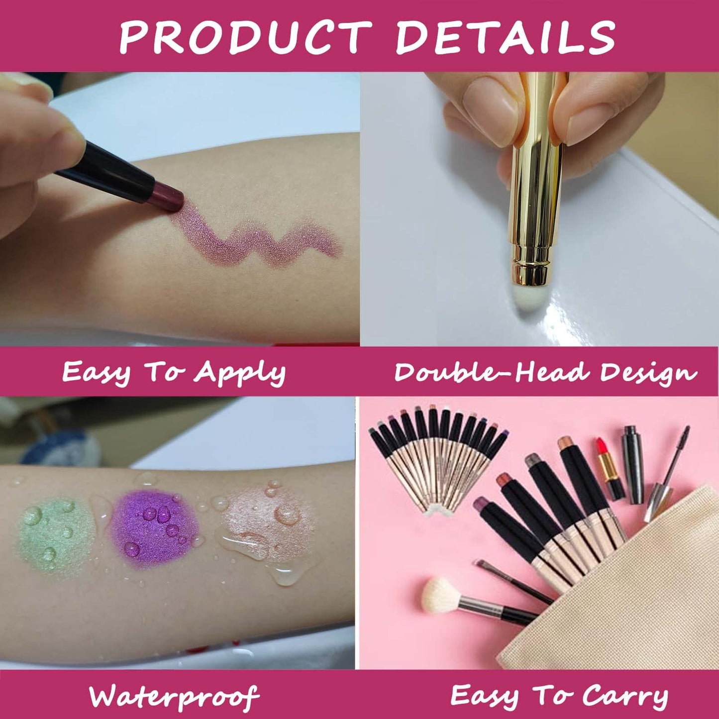 Metiplou Brown Eyeshadow Stick Eyeliner Matte Cream Smooth Eyeshadow Pencil Hypoallergenic Waterproof Long Lasting Eye shadow Dark Single Neutral