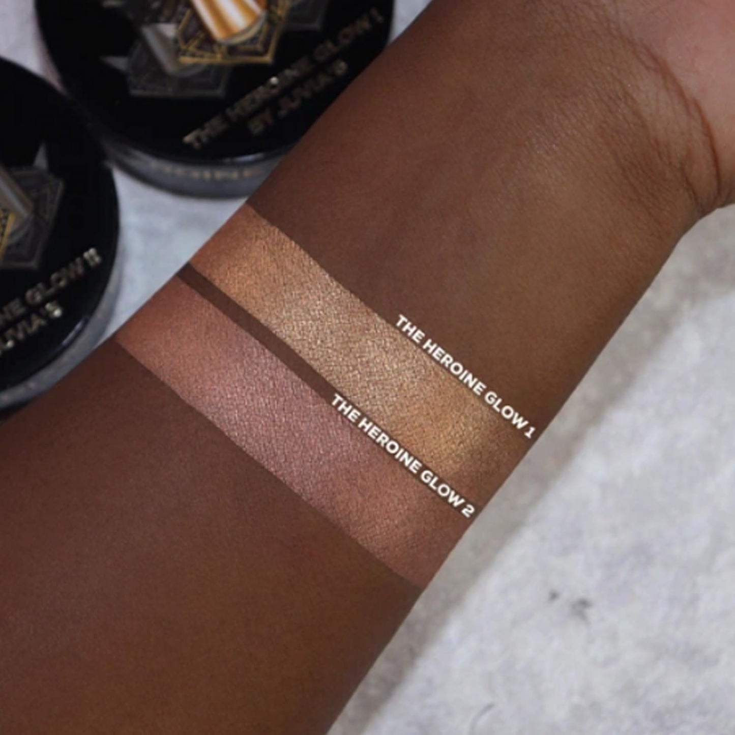 Juvia's Place Highlighter Heroine Glow II - Highlighter Powder, Baked Highlighter, Shimmer Highlighter Makeup, Long-Wearing & Illuminating Cheek
