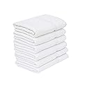 GOLD TEXTILES 6 White Economy Bath Towels Bulk (24x48 Inch) Cotton Blend for Softness-Commercial Grade Easy Care