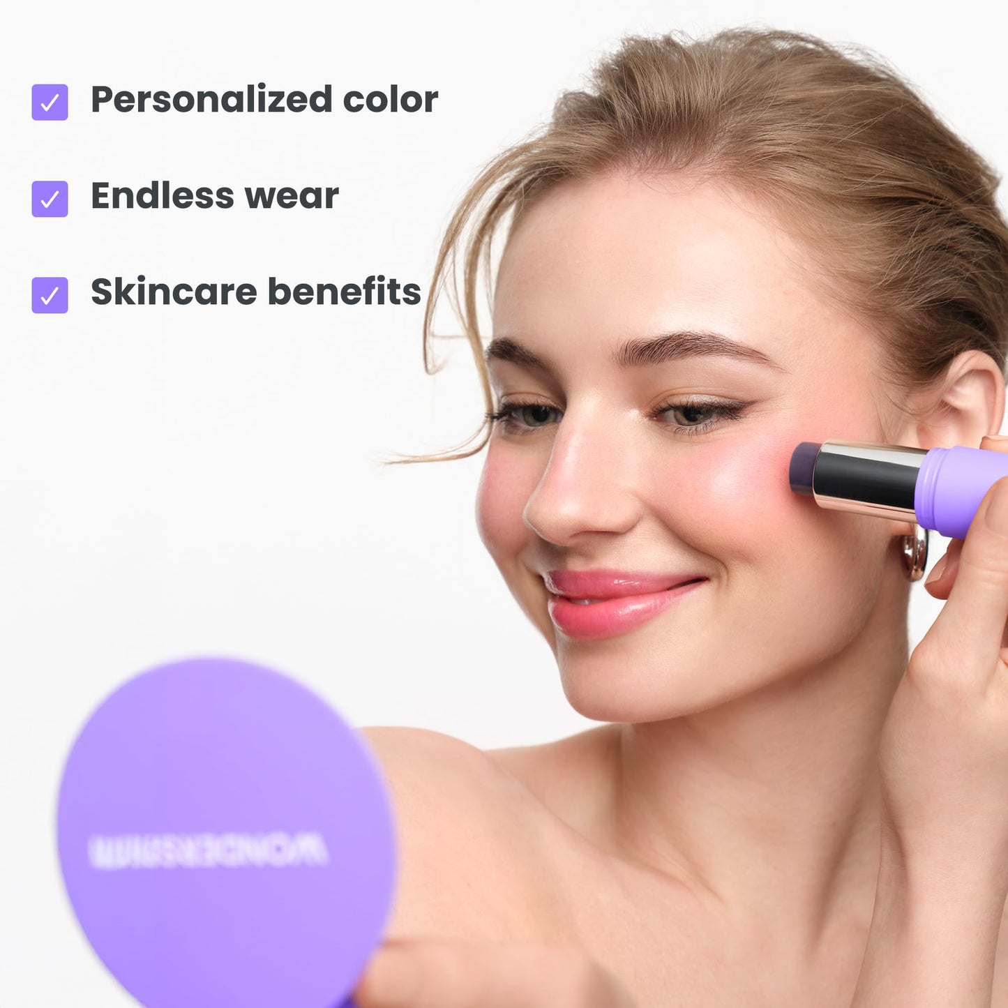 Wonderskin Cream Blush Stick pH-Activated - pHlush Stick Multi-Use, Blush for Cheeks and Lips, Cooling Nourishing Color-Adjusting Makeup Beauty and Personal Care Wonderskin