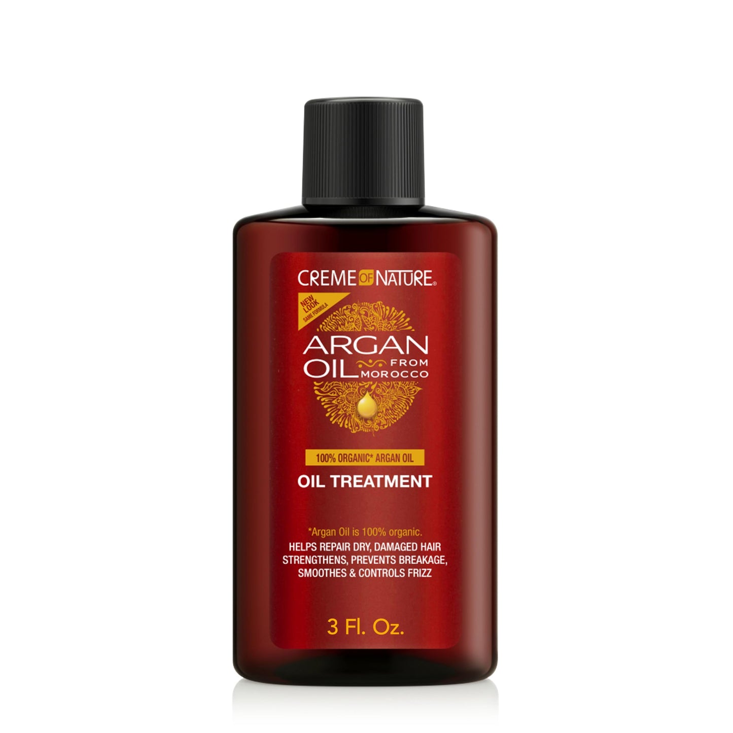 Creme of Nature Argan Oil Treatment, Adds Shine & Smooths Frizz, Strengthens and Repairs Dry Hair, Lightweight Daily Use, Stocking Stuffer, 3 fl oz