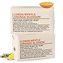 Wavertree & London Lemon Myrtle & Orange Blossom Scented Natural Soap Bars (2 Bars), 7oz Moisturizing French Triple Milled Soap enriched with shea