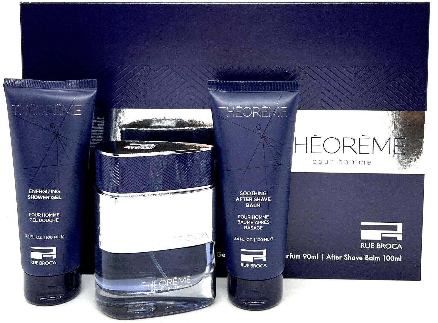 Afnan Rue Broca Theoreme Homme 3-Piece Set for Men, (3.0 Oz Eau De Parfum Spray + 3.4 Oz Body Lotion + 3.4 Oz Shower Gel)