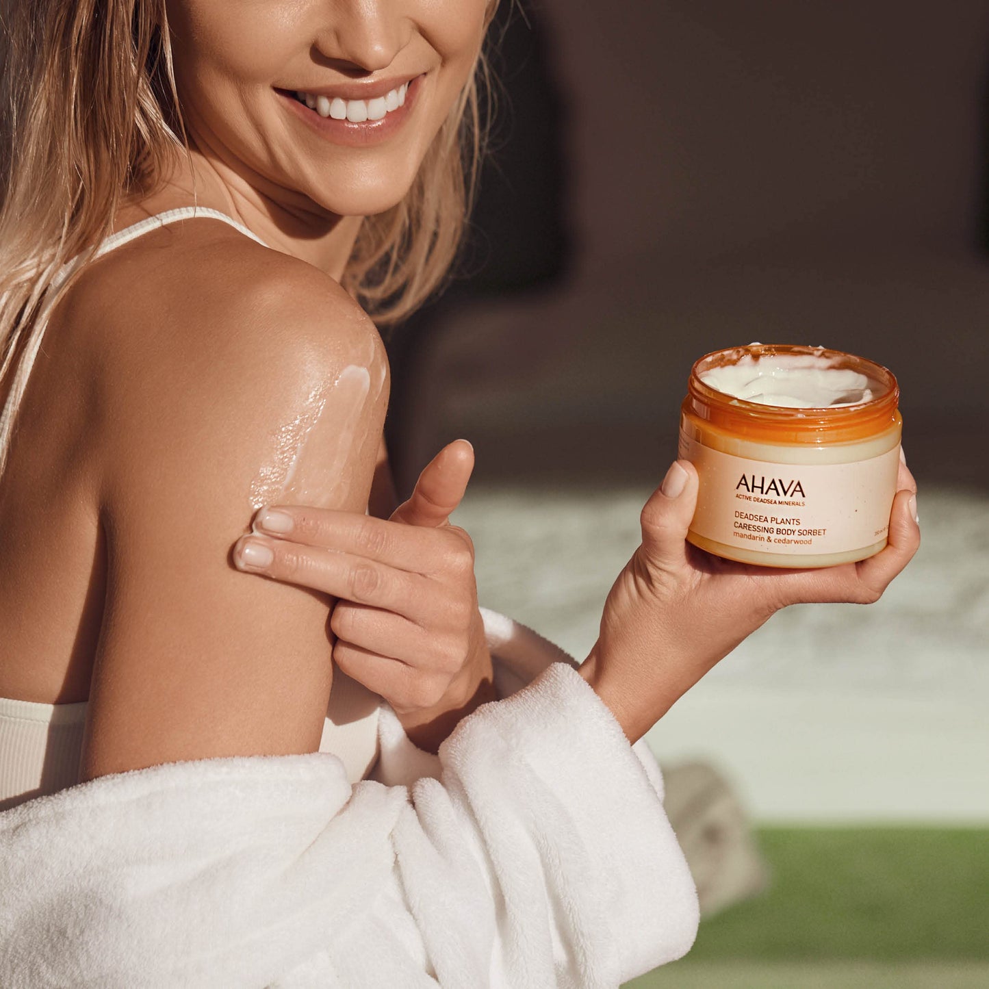 AHAVA Dead Sea Plants Caressing Body Sorbet, Mandarin & Cedarwood - Hydrate & Refreshes Skin, Enhances Suppleness, Envelops in Energizing Sensation