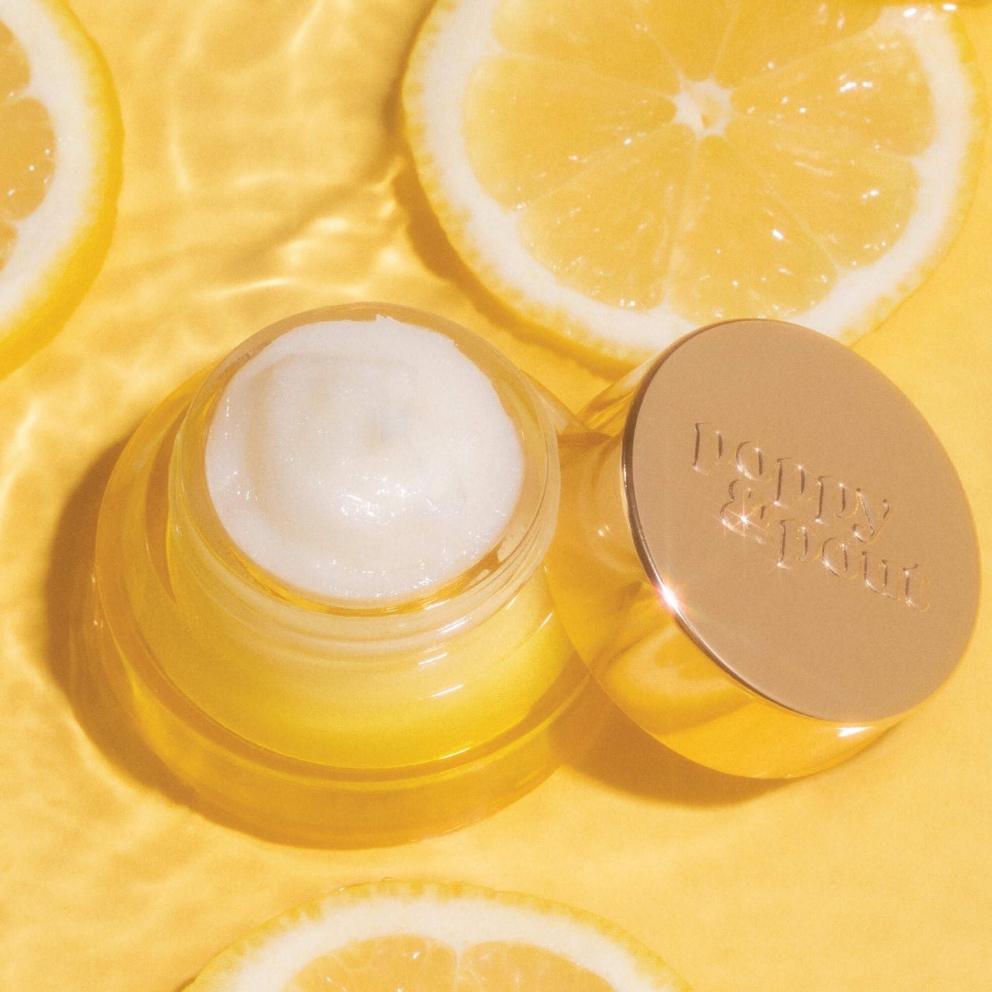 Poppy & Pout Lemon Bloom Overnight Lip Mask - Moisturizing Lip Repair with Shea Butter & Beeswax - Cruelty Free, Recyclable Glass Jar (0.65 oz)