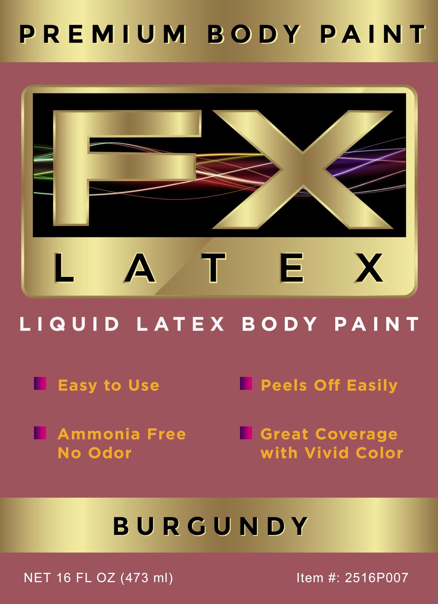 Liquid Latex - Face and Body Paint, Ammonia Free, Easy On and Off, Cosplay Makeup, Create Professional Monster, Zombie Arts 16 Oz (Burgundy)